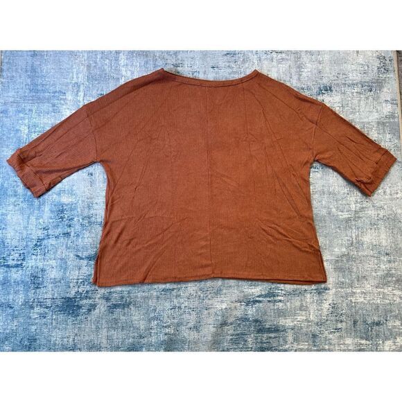 New! Chic Soul Scenic Drives Ribbed Lightweight Sweater in Brick 3XL - Picture 2 of 6